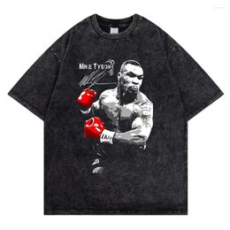 T-shirts pour hommes Mike Tyson T-shirts Hommes Vintage Chemise lavée Champion de boxe T-shirt en coton surdimensionné Streetwear T-shirts rétro T-shirts d'été O-cou