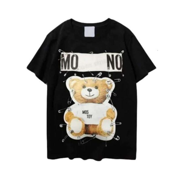 Camisetas para hombre Moschino Diseñador Verano Marcas de lujo italianas Hombres y mujeres Cuello redondo Manga corta Moda Impreso Ajuste suelto Algodón Ocio al aire libre Top