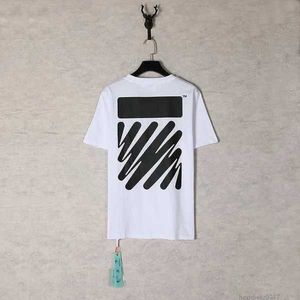 T-shirts pour hommes OFF WHITE 23ss Nouveau Graffiti High Street Marque de mode T-shirt à manches courtes en vrac Poids Tissu 1 J7F4