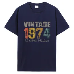 Camisetas para hombres Viejo Vintage 1974 Cumpleaños Mujeres Camiseta Esposa marido marido B-Day Rechas Cita ropa gráfica Camiseta de gran tamaño