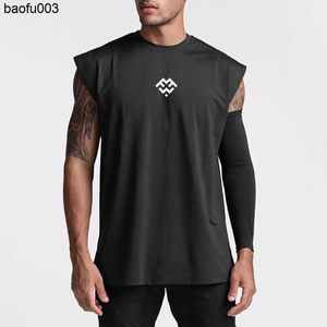 Heren T-shirts Oversized Cut Off Gym Kleding Fashion workout Tanktop Men Mesh Spiervest Bodybuilding Tanktop Fitness Mouwloos shirt J230522