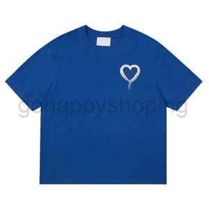 T-shirts pour hommes Style Paris Big Letter Loose Tee Coton Couples Broderie Manches courtes Chemise décontractée 4xhy5