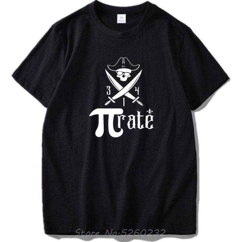 Mens T-shirts Pirate Tshirt Men Funny Pi Math 3.14 Camiseta Anime Skull Cotton Tops Geek Short Sleeve Round Collar t Shirts Fashion