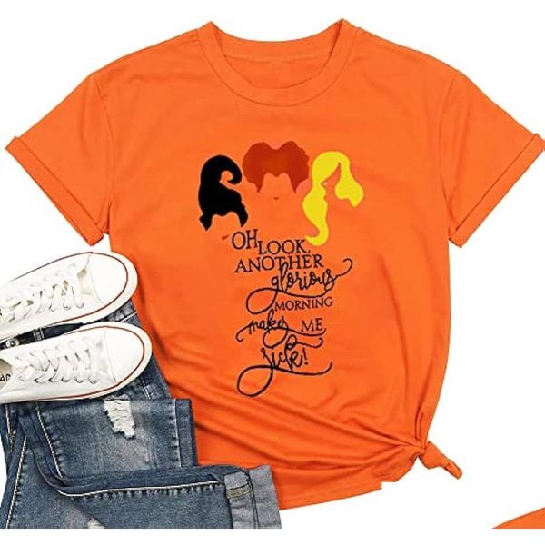 T-shirts masculins plus taille halloween hocus pocus chemises femmes oh regarde une autre matinée glorieuse me fait tee to-shirt pour drop déliv dhcnd