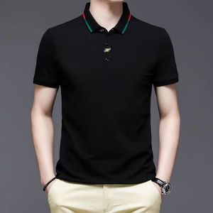 Hommes T-shirts Polos Chemise Glace Coton Chemise Designer D'été Court Polo Homme Tops Avec Broderie Cou Rayé T-shirts M-4XL
