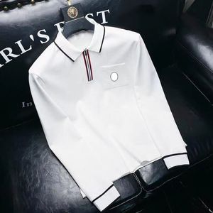 Heren T-shirts Polo's Shirt Pocket Lange mouwen Revershals Truien Zomer Casual Polo Man Tops Tees Designer Tshirts Aziatische maat S-3XL