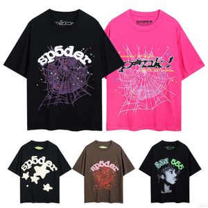 T-shirts pour hommes Poloshirt Shirt Sp5der Spider 555 Womens T-shirt Fashion Street Clothing Web Pattern Summer Sports Wear Designer Top Europea