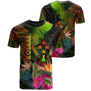 Heren T-shirts Polynesische Mode Kleding Verscheidenheid Aan Gekleurd En Dames Tops Kosrae 3D Bedrukt T-shirt Met Korte Mouwen Zomer 2024