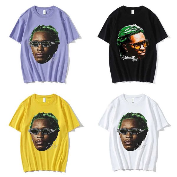 Camisetas para hombres Rapador Young Thug Graphic T Shish Men Women Hip Hop Street Style Tshirt Summer Castak Manga Short Shish de gran tamaño J230705 SHO