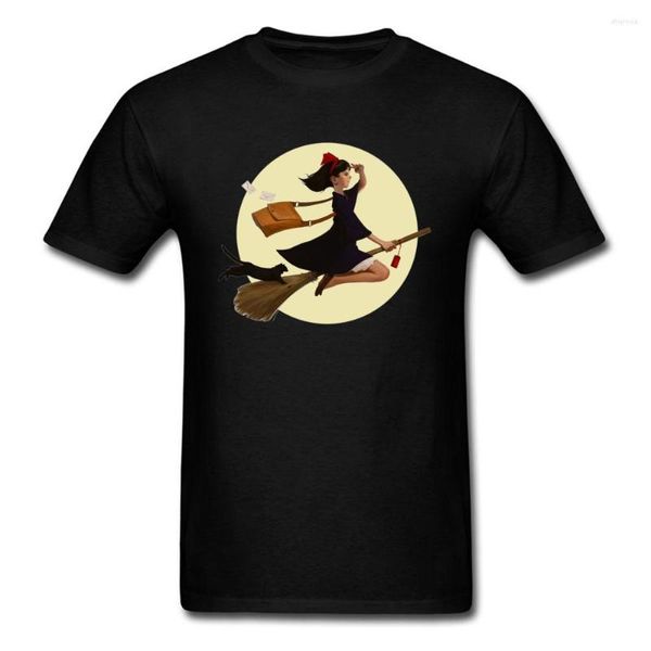 T-shirts pour hommes Livraison du samedi soir T-shirt Hommes Anime Vêtements Femme Kawaii Tops T-shirts en coton T-shirts noirs Kiki Witch Shirt haikyuu