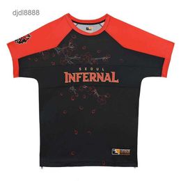 T-shirts masculins Séoul Infernal Black 2023 T-shirt à manches courtes de l'équipe E-Sports.Nom personnalisable