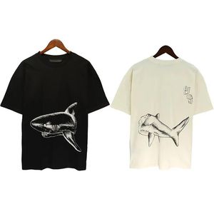 Camisetas para hombre Camiseta de tiburón Playas de verano Palma Manga corta suelta y casual Mangas estampadas pintadas a mano Ropa de entrega Dropi Dhueo