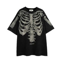 T-shirts masculins squelette graphique grunge y2k t-shirts hommes millésimes de goi vintage 2023 streetwear anime d'été harajuku coton t-shirts