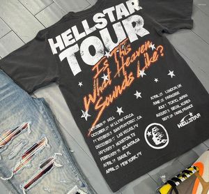 T-shirt col rond pour hommes, Streetwear, Hellstar Y2k, Hip Hop, rétro, imprimé graphique, en coton, surdimensionné, gothique, Harajuku