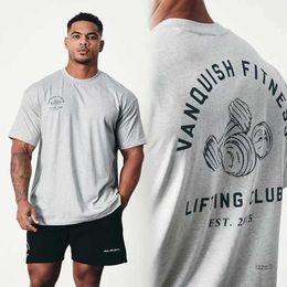 T-shirts pour hommes T-shirts de gym d'été fitness surdimensionné 100 coton hommes femmes t-shirt de haute qualité bodybuilding masculin vêtements imprimement