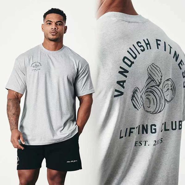 T-shirts pour hommes T-shirts de gym d'été fitness surdimensionné 100 coton hommes femmes t-shirt de haute qualité bodybuilding masculin vêtements imprimement