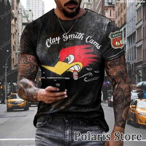 T-shirts pour hommes Summer Men Shirt Clay Smith Cams Imprimer Moto Racing Surdimensionné Streetwear Survêtement Casual Manches Courtes Vintage Tees Tops