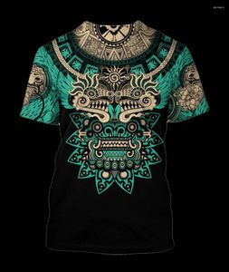 Heren T-shirts Zomer Trend Harajuku Mexicaanse Azteekse Quetzon Casual T-shirt Street Fashion Klassieke Retro O-hals Losse Senior 3D Gedrukte Top