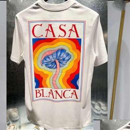 Camisetas para hombres T Esigner Tees Rainbow Mushroom Topa de manga corta Capeta de algodón Casa Blanca Camisa de mujeres Jhvd Delive Otmf2