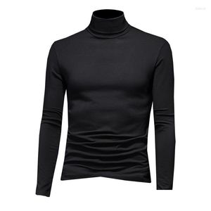 T-shirts pour hommes T-shirts 2023 Automne et hiver Coton Chemise à col haut Slim T-shirt à manches longues épais Plus Taille Compatissant Otvr5