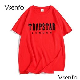 Heren T-shirts T-shirts 2022 Trapstar T-shirt Designer Mannen Vrouwen Hip Hop Top Print Tshirt Zomer Mode Zwart Sportswea Dh5Al