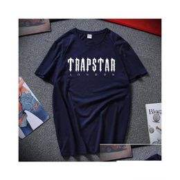 Heren T-shirts T-shirts 2022 Trapstar T-shirt Designer Men Women Hip Hop Top Print T-shirt Summer Fashion Black Sportswea Dh5 Trapstar Hoodie