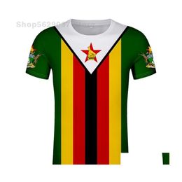 Heren t-shirts t-shirts zimbabwe t-shirt diy aangepaste naam nummer zwe t-shirt natie vlag zw country college yezimbabwe zimbabwean p dhxwy