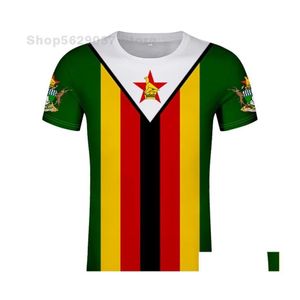 Heren t-shirts t-shirts zimbabwe t-shirt diy aangepaste naam nummer zwe t-shirt natie vlag zw country college yezimbabwe zimbabwean p dhxwy