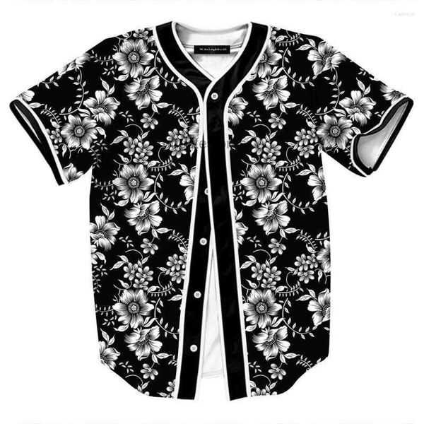 Mens T-shirts Unisexe Single Breasted Shirt Summer Casual Overshirt Baseball Jersey Teen Hip Hop Party Streetwear