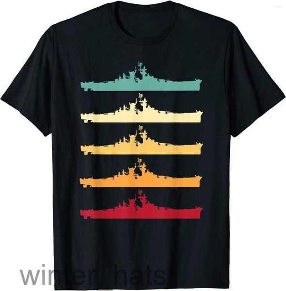 T-shirts pour hommes USS CB-1 cuirassé hommes T-Shirt court décontracté coton chemise à col rond