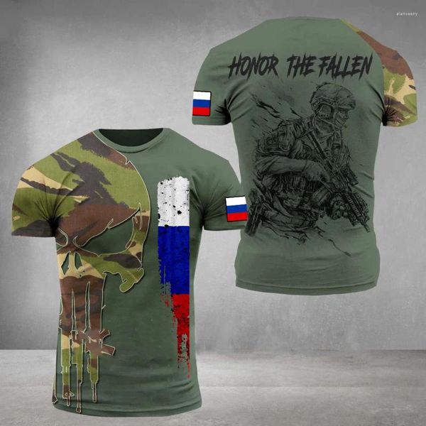 T-shirts pour hommes Vintage russe impression 3D T-shirts été russie vétéran Streetwear à manches courtes chemise ample vêtements