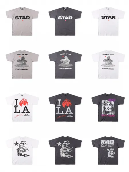 Camisetas para hombre Mujeres Luxurys Designers Shirt Moda Hellstar Studios I Love L.A hip-hop print Tee Hombre Casual manga corta Street Designer Top