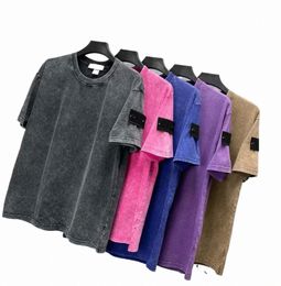 T-shirts pour hommes Designer Double Yarn Tissu W Vintage à manches courtes T-shirt Fi Summer Sweat-shirt Round Neck 79il #