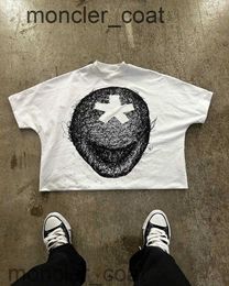 Mens T-shirts Y2K Top 2024 Gothic Punk Graphic Print Shirt Overs Dimedized pour hommes et femmes Harajuku décontractée Streetwearhdyq à manches courtes décontractées