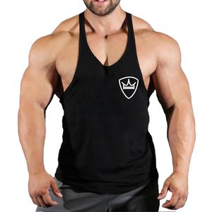 Hommes débardeurs coton Gym chemise Sport sans manches course entraînement entraînement Fitness Stringer gilet 230404