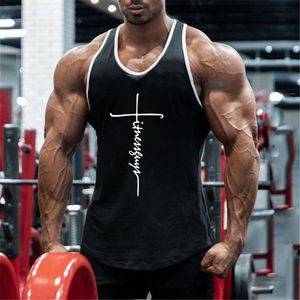 Hommes Débardeurs Mode Coton Sport Chemises Sans Manches Gym Top Hommes Fitness Gilet Muscle Singlets Bodybuilding Workout Vêtements 230419