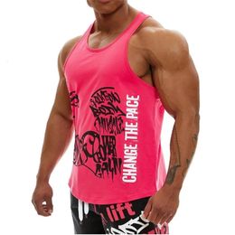 Camisetas para hombres Men Bodybuilding Gimnasios Entrenamiento Fitness Camisa sin mangas de algodón Carriendo ropa Stringer Singlete Vestido casual de verano 230531