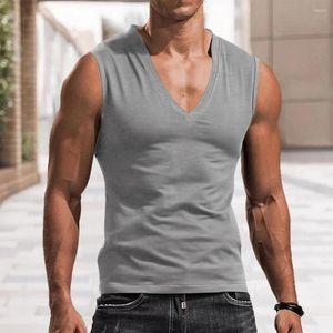 Débardeurs pour hommes Hommes col en V T-shirt sans manches Sport Gym Fitness Gilet Homme Bodybuilding Sweatshirts Été Mâle Maillots Singlets