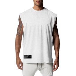 Mens tanktops zomer grote open zijde afgesneden gym fitness mesh sport vest joggers mouwloze t -shirt mannelijke basketbaltraining 230504
