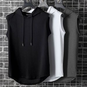 Heren Tank Tops Zomer Mannen Kleding Plus Size Sweatshirt Mouwloos Hoodie Vest Workout Fitness T-shirt Hip Hop 230627