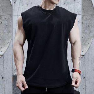Mens Tank Tops Summer Plain Fitness Singlets Loose Mesh Bodybuilding Top Men Gym Clothing Sporting Oversized Muscle shirt 230504