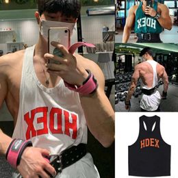 Mens tanktops y-back singlet mannen spier slanke mouwloze shirts voor bodybuilding workout top tee