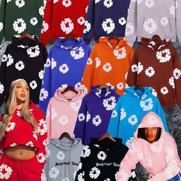 Mens Tears Denim Sweat SweetSuit Sweatpants pour femme UniSiesx Design surdimensionné Fashion Hip Hop High Quality The Cotton Wreath Shirt Suits