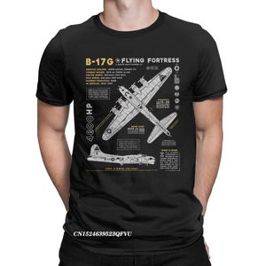 Tee-shirt pour hommes B-17 Flying Fortress Premium Cotton Tees Fighter Plane WW2 WAR PILOT AIRCRAFT AIRPLAN THIRT COSTS Plus taille 240520
