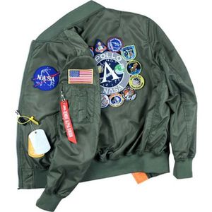 Veste bombardier fine pour hommes Alpha Dingdin NASA Apollo édition commémorative printemps automne manteau uniforme de Baseball 2024 3163