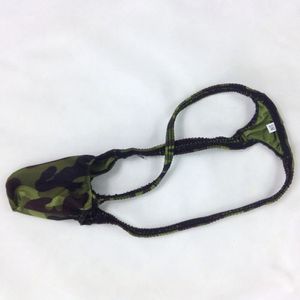 Mens Thong Bulge Pouch T-back Grape Smugglers G4034 Vert Foncé Camo imprime maillot de bain tissu nouveau style Mode