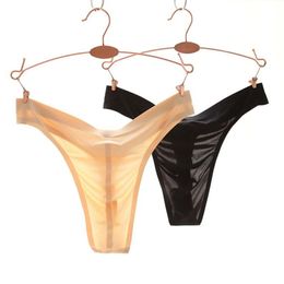 Strings pour hommes Sexy mâle lisse soie glacée G-Strings sans couture hommes Bikini slip InnerInvisible sous-vêtements léger et mince comme aucun wearring332x