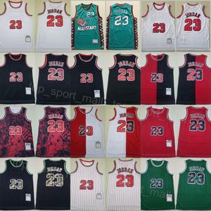 Heren Throwback Basketbal Michael Vintage Jersey 23 Shirt Team Rood Blauw Wit Zwart Kleur Retro Borduren En Naaien Voor Sportfans Puur Katoen Goede Kwaliteit