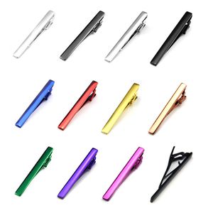 Mannen binden clip Skinny Tie Clips Pins Bars Golden Slim Glassy Ntraly Business Suits Accessoires