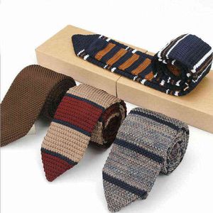 Heren Tie Design Fashion Nieuw mannelijk merk Slim Designer gebreide stropdassen nekbanden Cravate smalle magere stropdassen voor mannen gestreepte ANS5